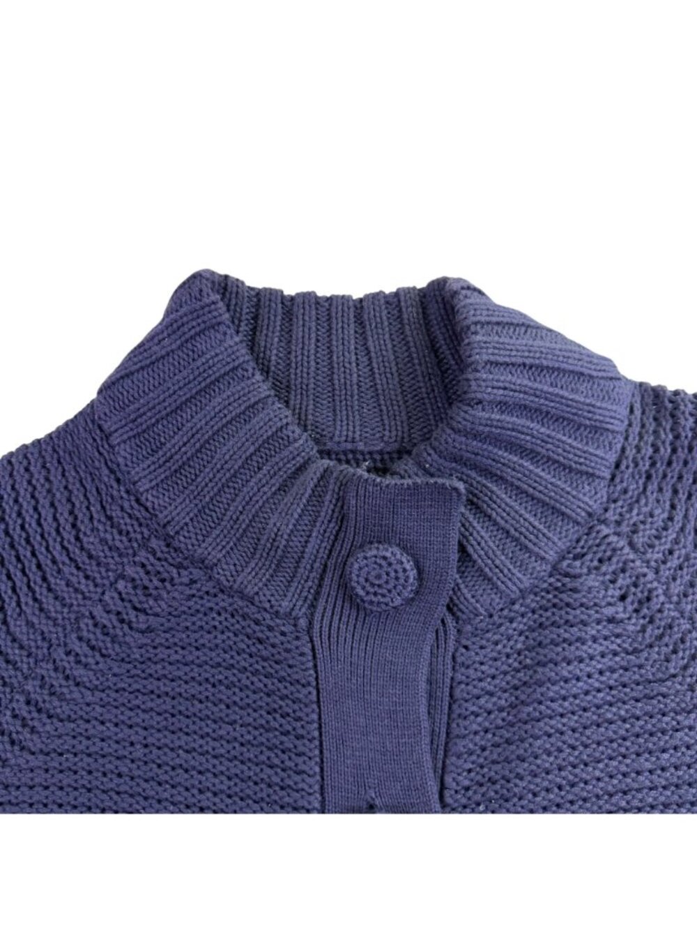 Chicos Womens Navy Cotton Button-Front Knit Cardigan Sweater Size 2 - Picture 4 of 9